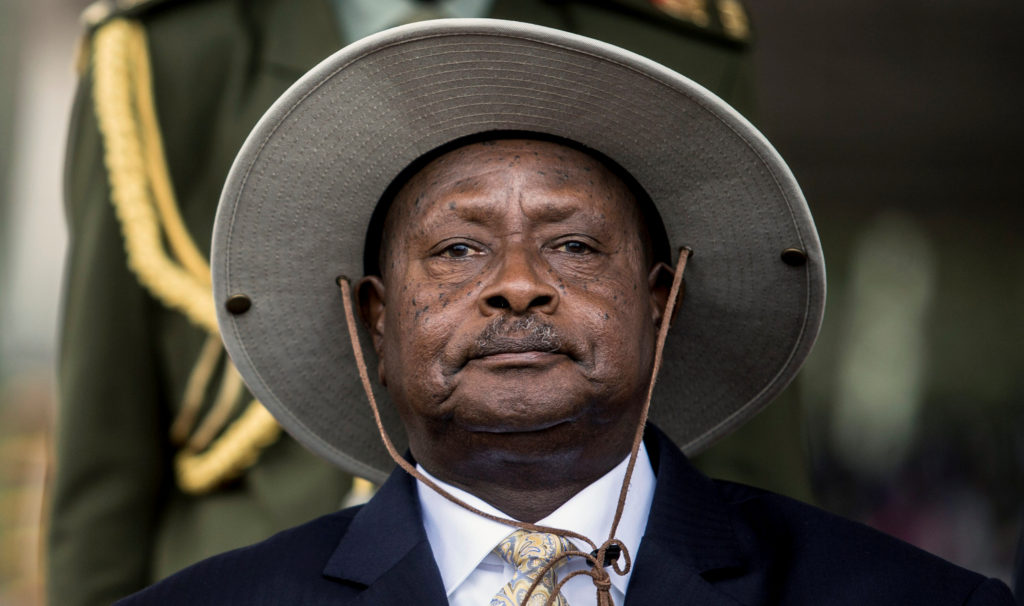 Uganda's President Museveni attends his swearingin ceremony at the